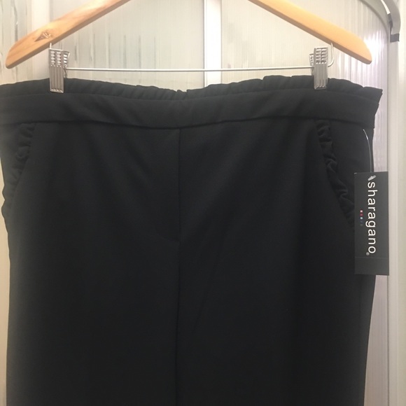 Sharagano Pants - Black dressy pants- with ruffle ... Sharagano Sharagano Pants - Black dressy pants- with ruffle ... Sharagano